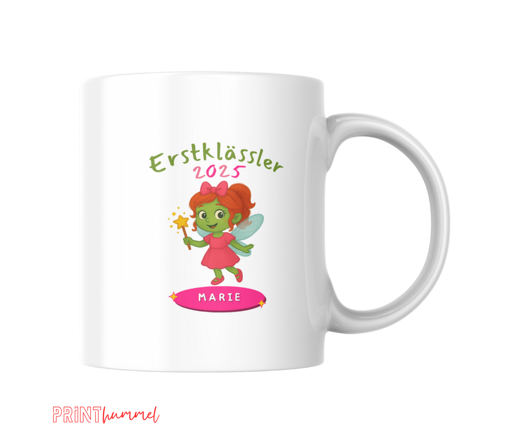 Monster Fee Cartoon Stil Einschulung Personalisierte Tasse