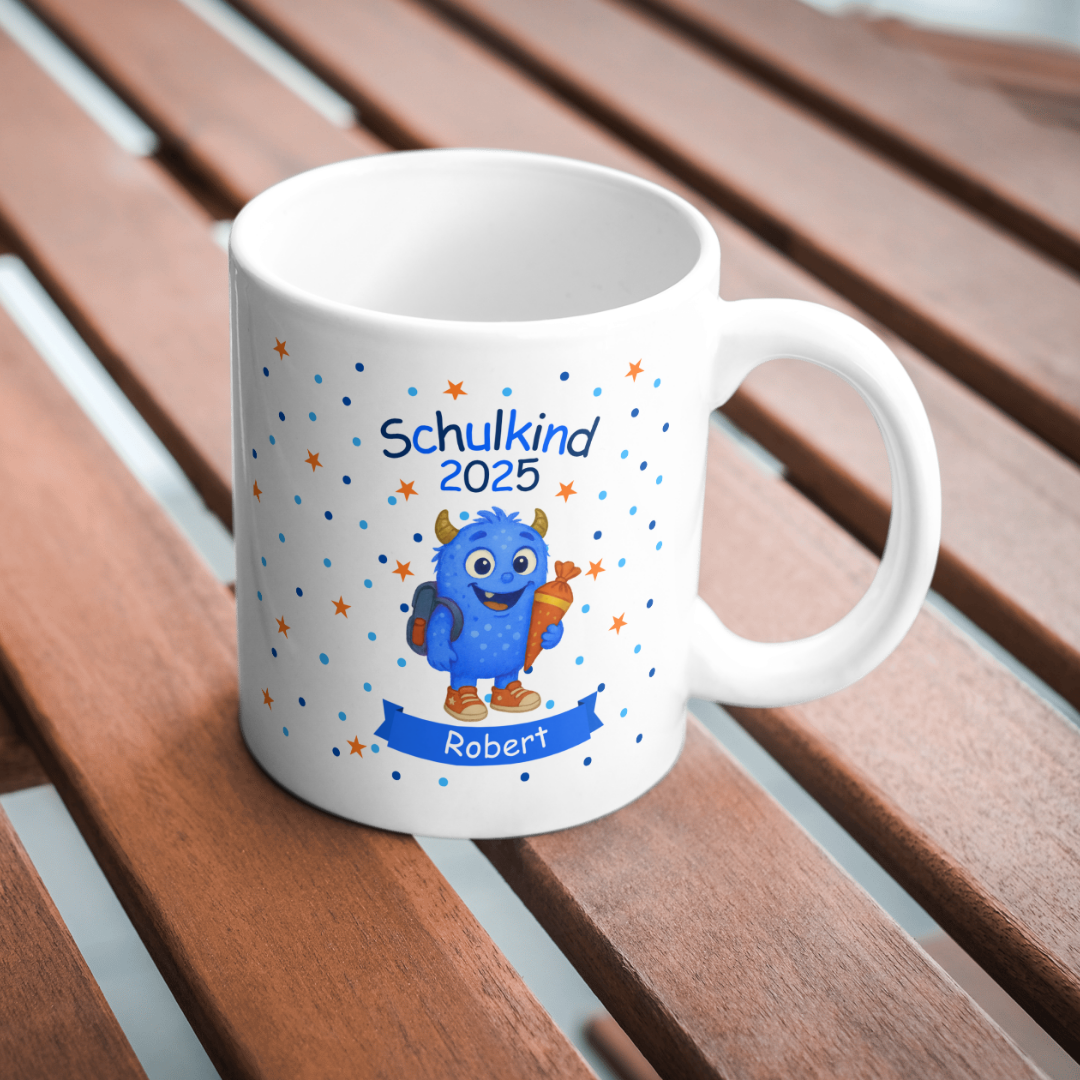 Monster Cartoon Stil Jungen Personalisierte Tasse – Bild 2