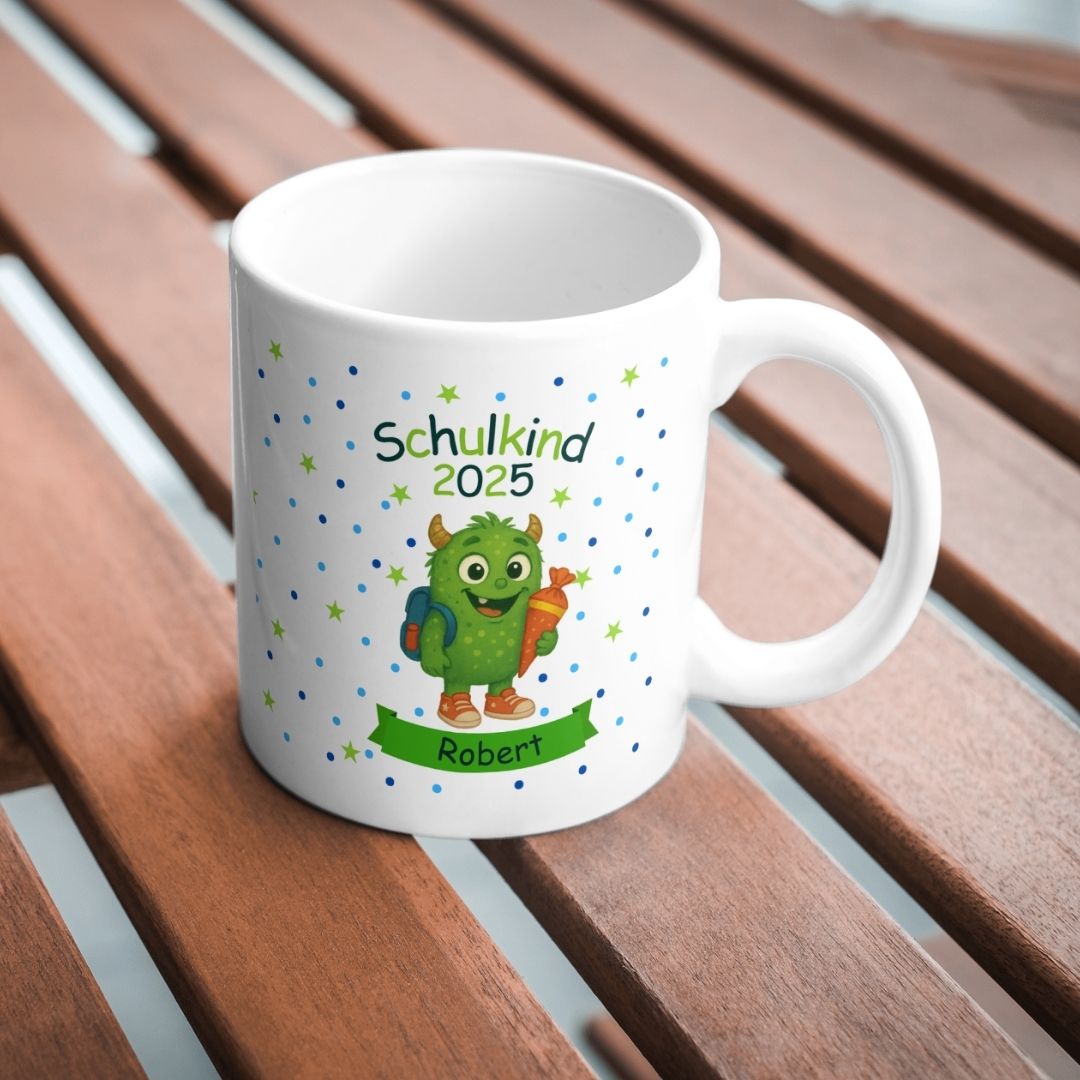 Monster Cartoon Stil Jungen Personalisierte Tasse – Bild 5