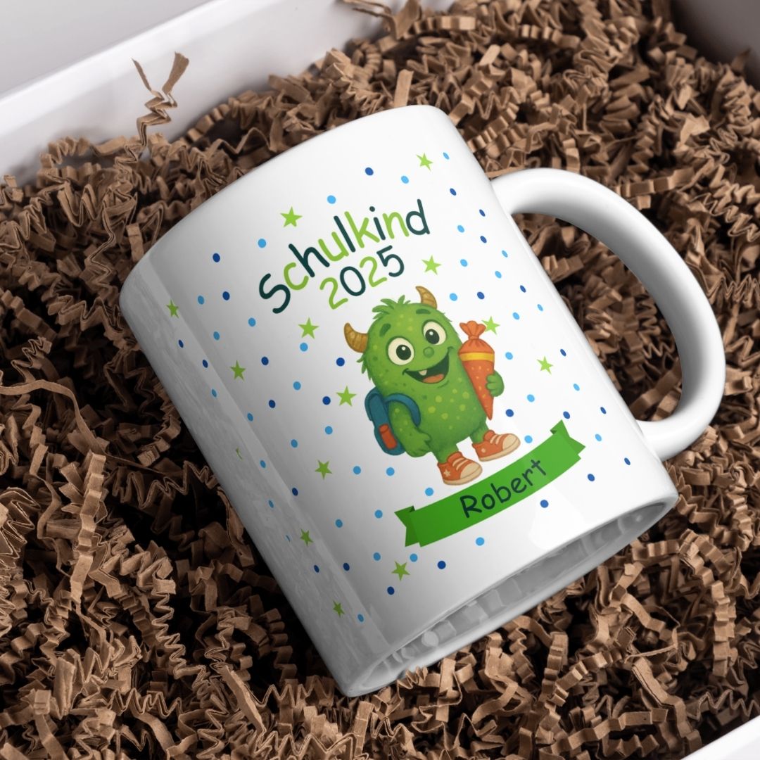 Monster Cartoon Stil Jungen Personalisierte Tasse – Bild 6