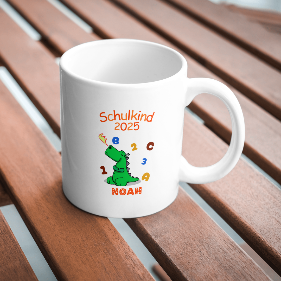 DINO Einschulung Personalisierte Tasse – Bild 8