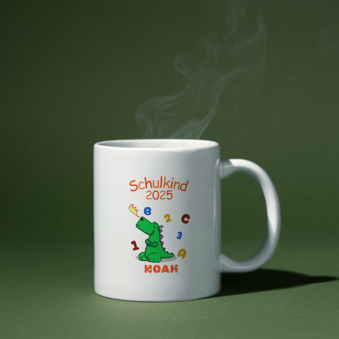 DINO Einschulung Personalisierte Tasse – Bild 9