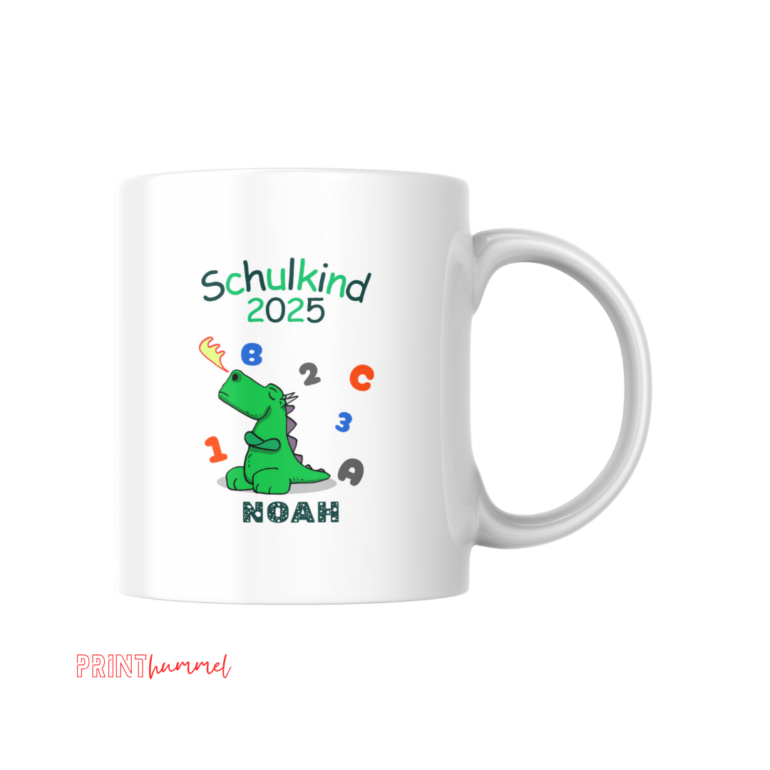 DINO Einschulung Personalisierte Tasse – Bild 4